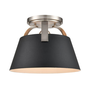 Atlas Jepson 9.5" Wide Semi Flush Mount Light - Elegant Design for Cozy Spaces with Soft, Ambient Glow Matte Black CL11893-NK1