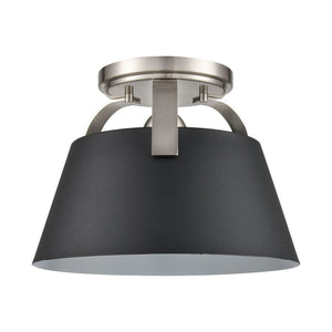 Atlas Jepson 9.5" Wide Semi Flush Mount Light - Elegant Design for Cozy Spaces with Soft, Ambient Glow Matte Black CL11893-NK1