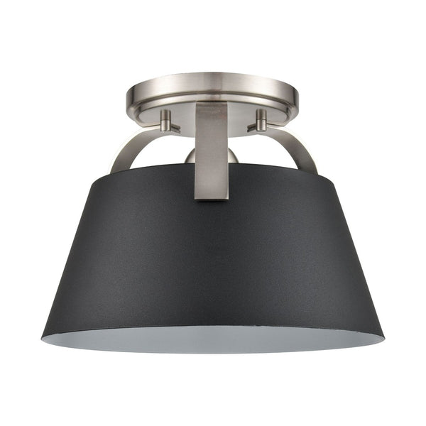 Atlas Jepson 9.5" Wide Semi Flush Mount Light - Elegant Design for Cozy Spaces with Soft, Ambient Glow Matte Black CL11893-NK1