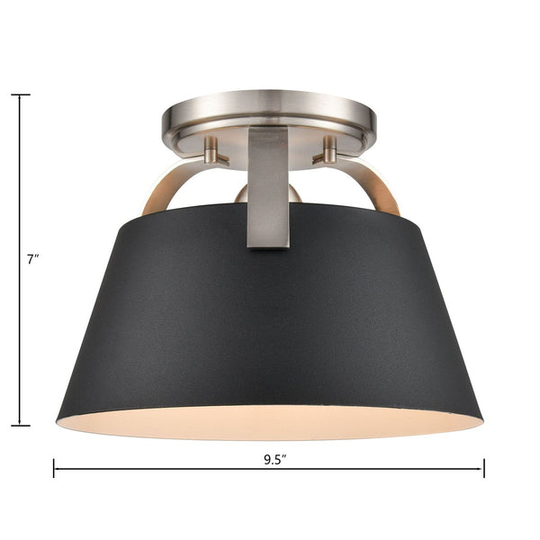 Atlas Jepson 9.5" Wide Semi Flush Mount Light - Elegant Design for Cozy Spaces with Soft, Ambient Glow Matte Black CL11893-NK1