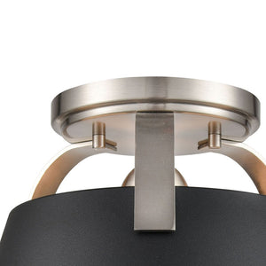 Atlas Jepson 9.5" Wide Semi Flush Mount Light - Elegant Design for Cozy Spaces with Soft, Ambient Glow Matte Black CL11893-NK1