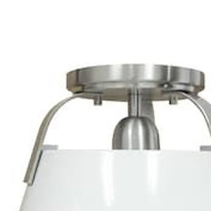 Atlas Jepson 9.5" Wide Semi Flush Mount Light - Elegant Design for Cozy Spaces with Soft, Ambient Glow Matte White with Brushed Nickel CL11893-NK2