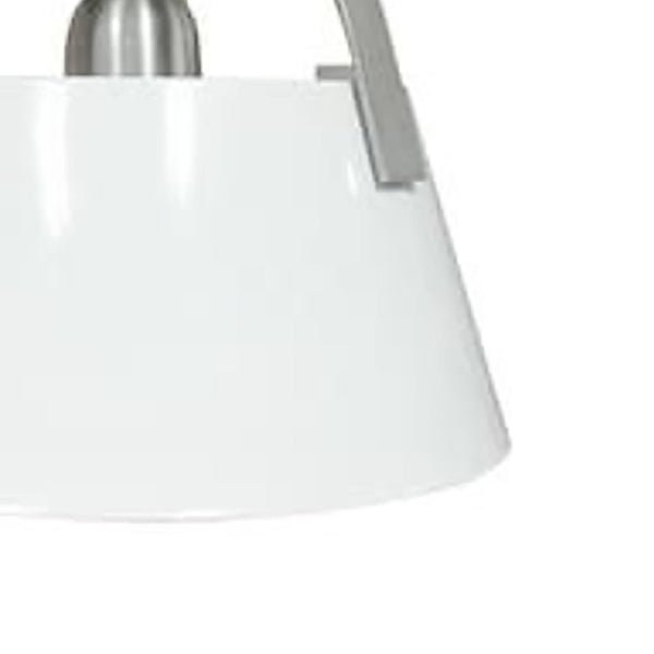 Atlas Jepson 9.5" Wide Semi Flush Mount Light - Elegant Design for Cozy Spaces with Soft, Ambient Glow Matte White with Brushed Nickel CL11893-NK2