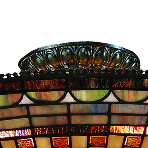 Atlas Jewelstone 16" Wide 3-Light Semi Flush Mount - Vibrant Tiffany-Style Stained Glass in Bronze Finish CL11894-BZ