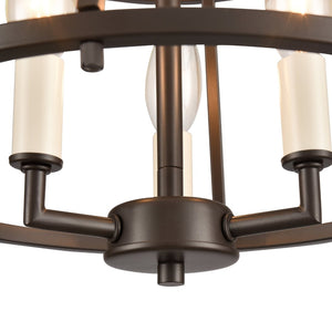 Atlas Joanie 13'' Wide 3-Light Lantern Semi Flush Mount - Warm Old Bronze for Entryways & Hallways CL11895-BZ