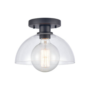 Atlas Julian 10" Wide 1-Light Semi Flush Mount - Versatile Glass Dome Fixture for Stylish Indoor Illumination Matte Black CL11896-BK