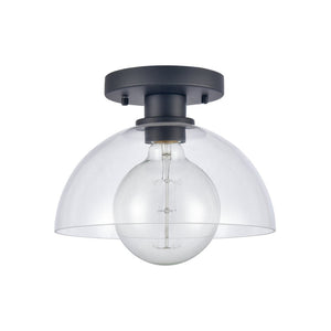Atlas Julian 10" Wide 1-Light Semi Flush Mount - Versatile Glass Dome Fixture for Stylish Indoor Illumination Matte Black CL11896-BK