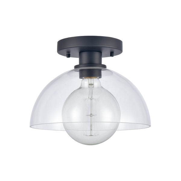Atlas Julian 10" Wide 1-Light Semi Flush Mount - Versatile Glass Dome Fixture for Stylish Indoor Illumination Matte Black CL11896-BK