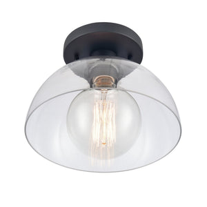 Atlas Julian 10" Wide 1-Light Semi Flush Mount - Versatile Glass Dome Fixture for Stylish Indoor Illumination Matte Black CL11896-BK