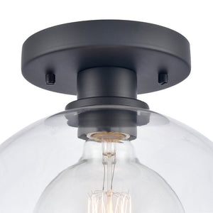 Atlas Julian 10" Wide 1-Light Semi Flush Mount - Versatile Glass Dome Fixture for Stylish Indoor Illumination Matte Black CL11896-BK