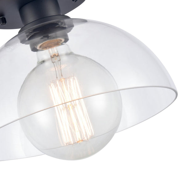 Atlas Julian 10" Wide 1-Light Semi Flush Mount - Versatile Glass Dome Fixture for Stylish Indoor Illumination Matte Black CL11896-BK