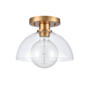 Atlas Julian 10" Wide 1-Light Semi Flush Mount - Versatile Glass Dome Fixture for Stylish Indoor Illumination Brushed Gold CL11896-GD