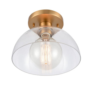 Atlas Julian 10" Wide 1-Light Semi Flush Mount - Versatile Glass Dome Fixture for Stylish Indoor Illumination Brushed Gold CL11896-GD