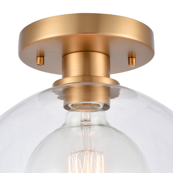 Atlas Julian 10" Wide 1-Light Semi Flush Mount - Versatile Glass Dome Fixture for Stylish Indoor Illumination Brushed Gold CL11896-GD