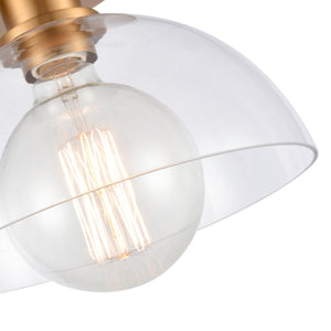 Atlas Julian 10" Wide 1-Light Semi Flush Mount - Versatile Glass Dome Fixture for Stylish Indoor Illumination Brushed Gold CL11896-GD