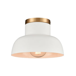 Atlas Lewellen 10" Wide Semi Flush Mount Light - Modern Matte White Dome for Stylish Compact Spaces CL11897-WH