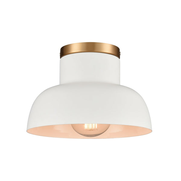 Atlas Lewellen 10" Wide Semi Flush Mount Light - Modern Matte White Dome for Stylish Compact Spaces CL11897-WH