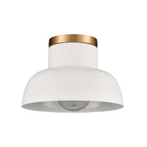 Atlas Lewellen 10" Wide Semi Flush Mount Light - Modern Matte White Dome for Stylish Compact Spaces CL11897-WH