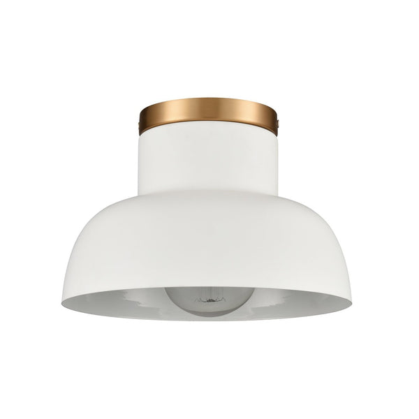 Atlas Lewellen 10" Wide Semi Flush Mount Light - Modern Matte White Dome for Stylish Compact Spaces CL11897-WH