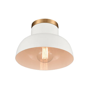 Atlas Lewellen 10" Wide Semi Flush Mount Light - Modern Matte White Dome for Stylish Compact Spaces CL11897-WH