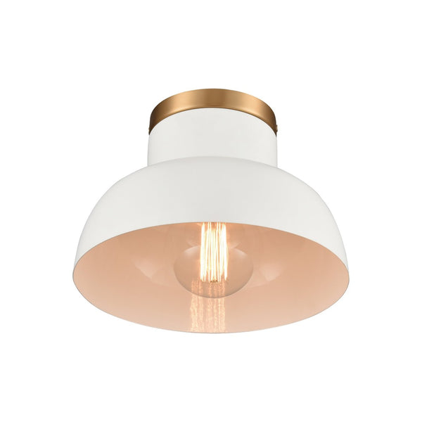 Atlas Lewellen 10" Wide Semi Flush Mount Light - Modern Matte White Dome for Stylish Compact Spaces CL11897-WH