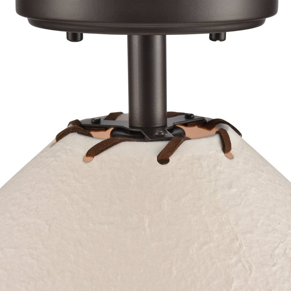Atlas Marion 14" Rustic Semi Flush Mount Light - Oil Rubbed Bronze with Textured Shade for Cozy Decor CL11899-BZ