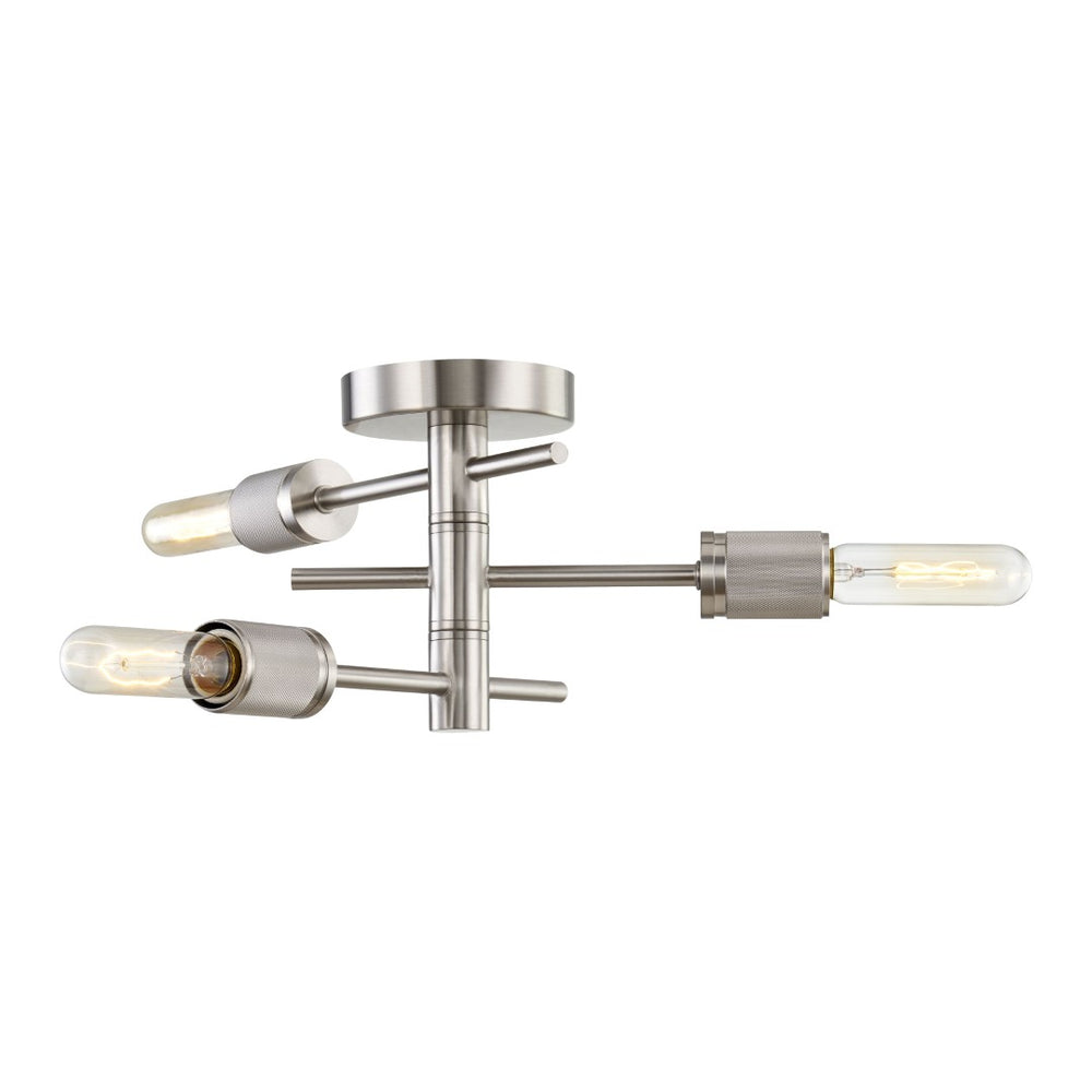 Atlas Module 15" Wide 3-Light Semi Flush Mount - Stylish Satin Nickel Fixture for Modern Interiors CL11900-NK