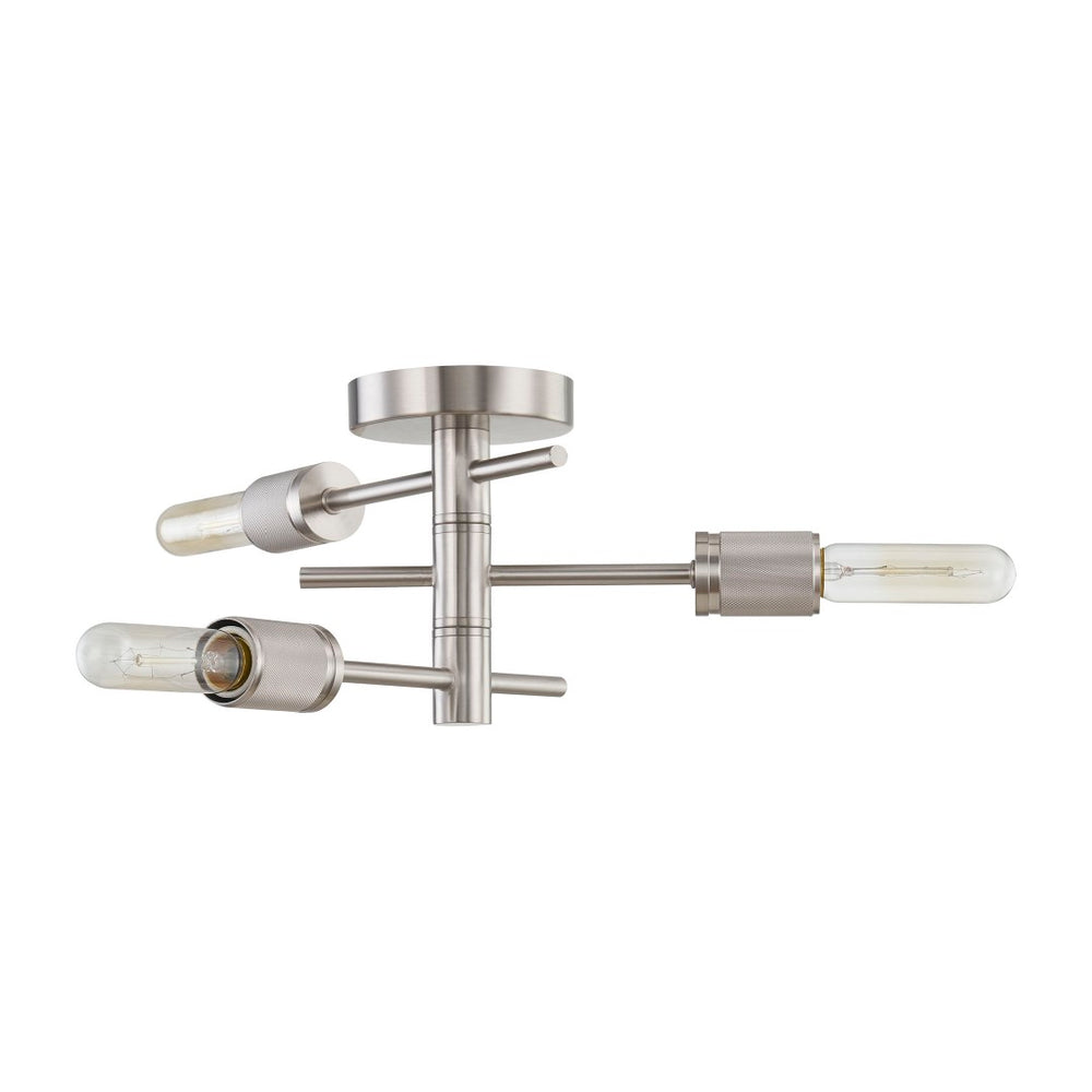 Atlas Module 15" Wide 3-Light Semi Flush Mount - Stylish Satin Nickel Fixture for Modern Interiors CL11900-NK
