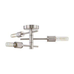Atlas Module 15" Wide 3-Light Semi Flush Mount - Stylish Satin Nickel Fixture for Modern Interiors CL11900-NK