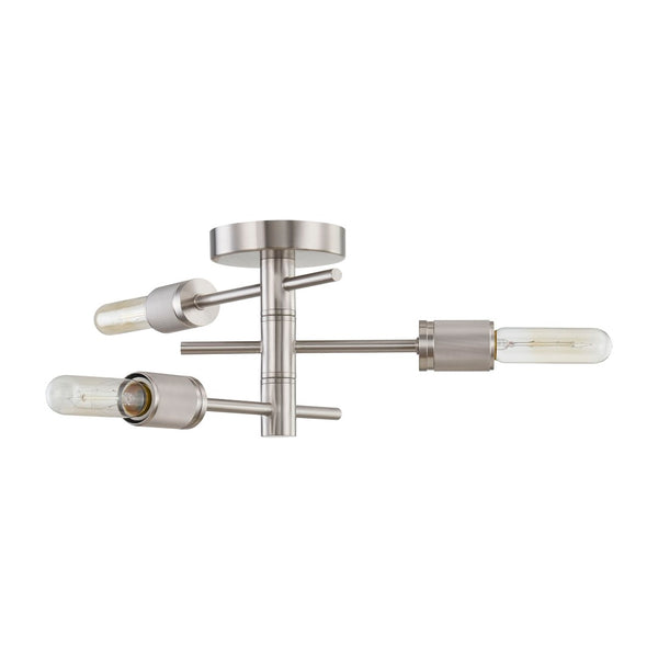 Atlas Module 15" Wide 3-Light Semi Flush Mount - Stylish Satin Nickel Fixture for Modern Interiors CL11900-NK