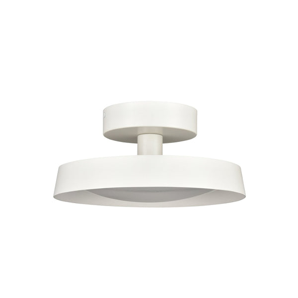 Atlas Nancy LED Semi Flush Mount Light Fixture - Modern Design for Elegant Illumination in Any Room Matte White 11.75'' CL11901-WH