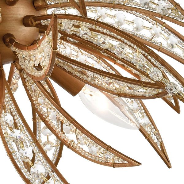 Atlas Naples 21'' Wide 5-Light Semi Flush Mount - Sculptural Palm-Frond Design for Modern Glamour Matte Gold CL11903-GD