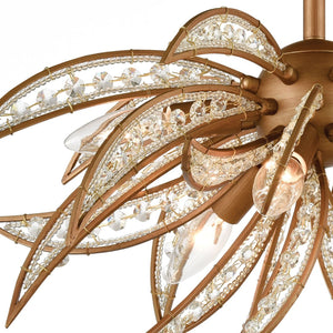 Atlas Naples 21'' Wide 5-Light Semi Flush Mount - Sculptural Palm-Frond Design for Modern Glamour Matte Gold CL11903-GD