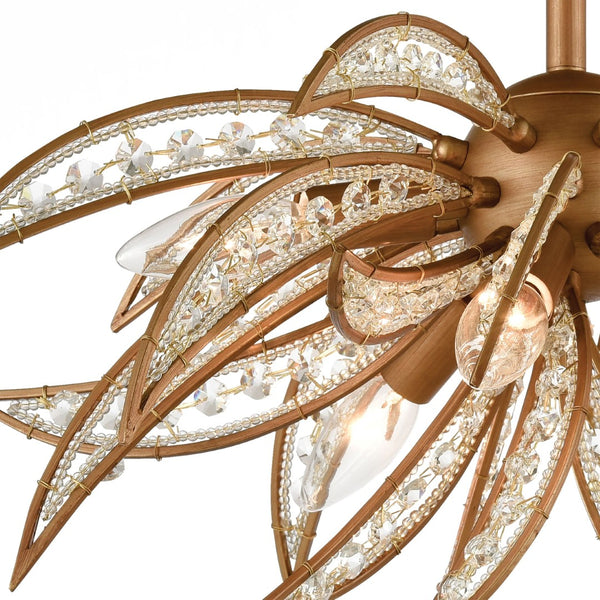 Atlas Naples 21'' Wide 5-Light Semi Flush Mount - Sculptural Palm-Frond Design for Modern Glamour Matte Gold CL11903-GD