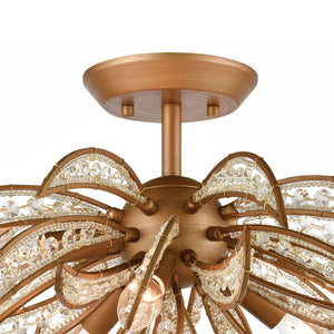 Atlas Naples 21'' Wide 5-Light Semi Flush Mount - Sculptural Palm-Frond Design for Modern Glamour Matte Gold CL11903-GD