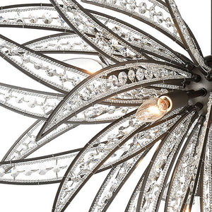 Atlas Naples 21'' Wide 5-Light Semi Flush Mount - Sculptural Palm-Frond Design for Modern Glamour Dark Graphite CL11904-BZ