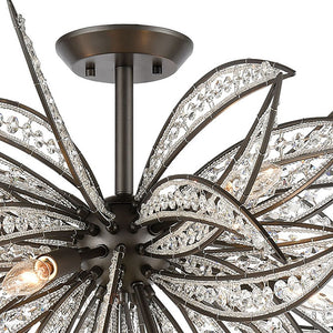 Atlas Naples 21'' Wide 5-Light Semi Flush Mount - Sculptural Palm-Frond Design for Modern Glamour Dark Graphite CL11904-BZ