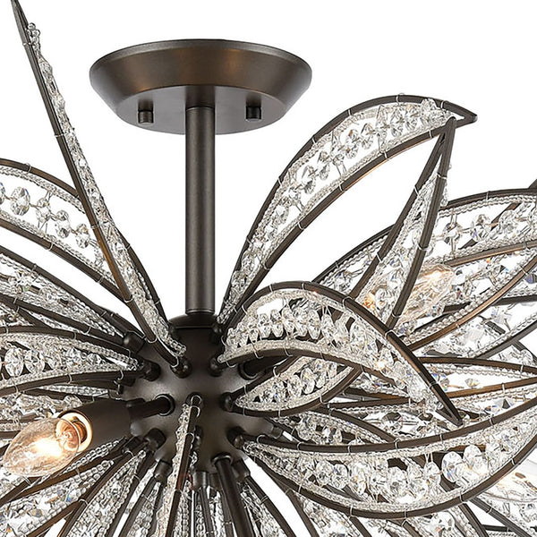 Atlas Naples 21'' Wide 5-Light Semi Flush Mount - Sculptural Palm-Frond Design for Modern Glamour Dark Graphite CL11904-BZ