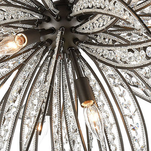 Atlas Naples 21'' Wide 5-Light Semi Flush Mount - Sculptural Palm-Frond Design for Modern Glamour Dark Graphite CL11904-BZ