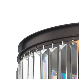 Atlas Palacial Semi Flush Mount Light Fixture - Elegant Prismatic Crystals for Glamorous Interiors Oil Rubbed Bronze 19'' CL11906-BZ