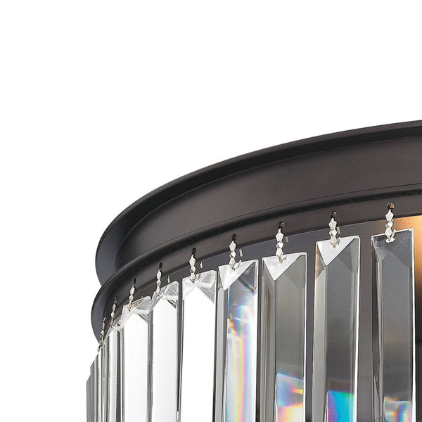 Atlas Palacial Semi Flush Mount Light Fixture - Elegant Prismatic Crystals for Glamorous Interiors Oil Rubbed Bronze 19'' CL11906-BZ