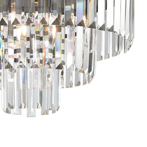 Atlas Palacial Semi Flush Mount Light Fixture - Elegant Prismatic Crystals for Glamorous Interiors Oil Rubbed Bronze 19'' CL11906-BZ