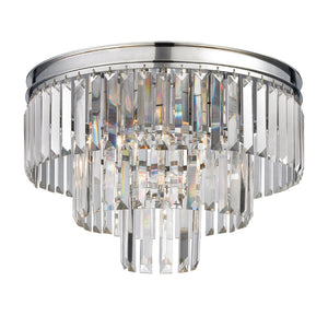 Atlas Palacial Semi Flush Mount Light Fixture - Elegant Prismatic Crystals for Glamorous Interiors Polished Chrome 19'' CL11906-CH