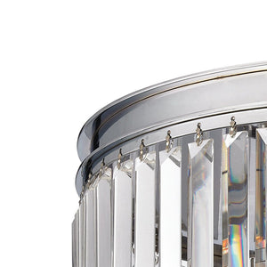 Atlas Palacial Semi Flush Mount Light Fixture - Elegant Prismatic Crystals for Glamorous Interiors Polished Chrome 19'' CL11906-CH