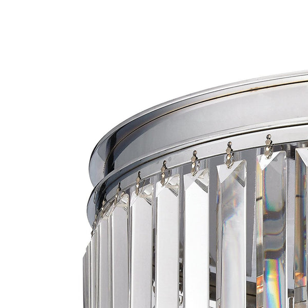 Atlas Palacial Semi Flush Mount Light Fixture - Elegant Prismatic Crystals for Glamorous Interiors Polished Chrome 19'' CL11906-CH