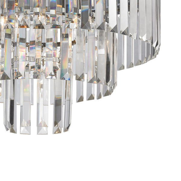 Atlas Palacial Semi Flush Mount Light Fixture - Elegant Prismatic Crystals for Glamorous Interiors Polished Chrome 19'' CL11906-CH