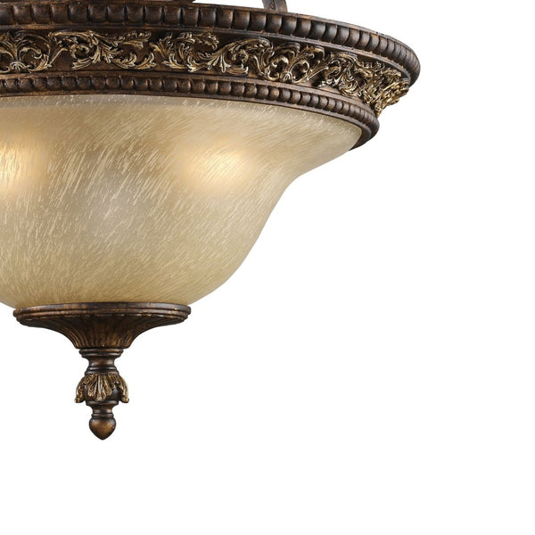Atlas Regency 19'' Wide 3-Light Semi Flush Mount - Elegant Burnt Bronze Fixture with Glass Shades CL11908-BZ