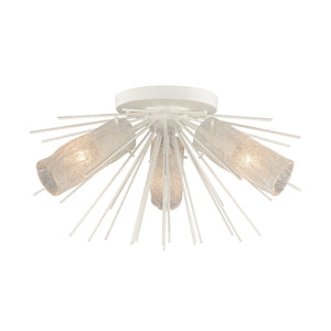 Atlas Sea Urchin Semi Flush Mount Light – Coastal Elegance with Textured Glass for Stunning Interiors White Coral 20'' CL11911-WH