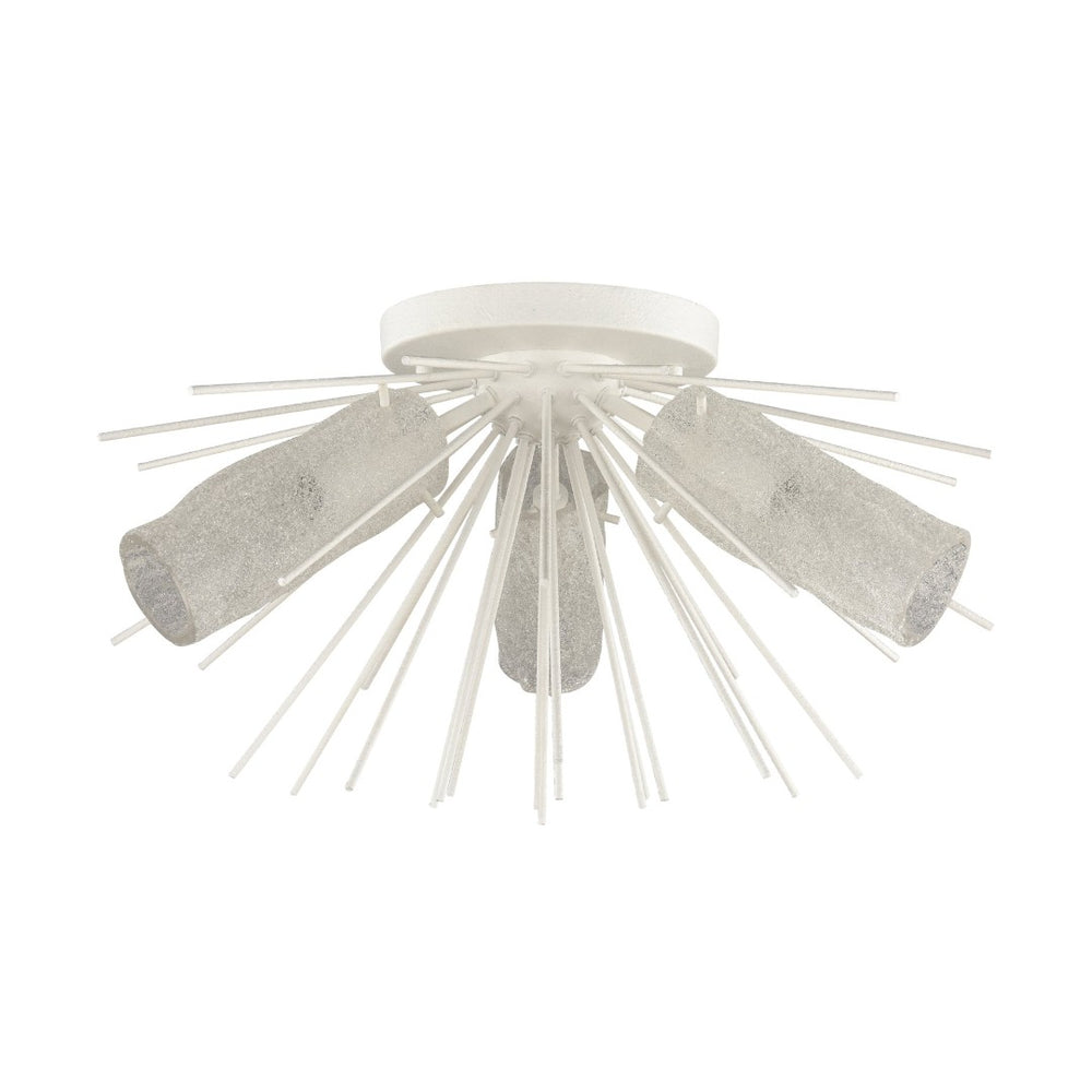 Atlas Sea Urchin Semi Flush Mount Light – Coastal Elegance with Textured Glass for Stunning Interiors White Coral 20'' CL11911-WH