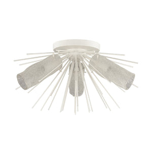 Atlas Sea Urchin Semi Flush Mount Light – Coastal Elegance with Textured Glass for Stunning Interiors White Coral 20'' CL11911-WH